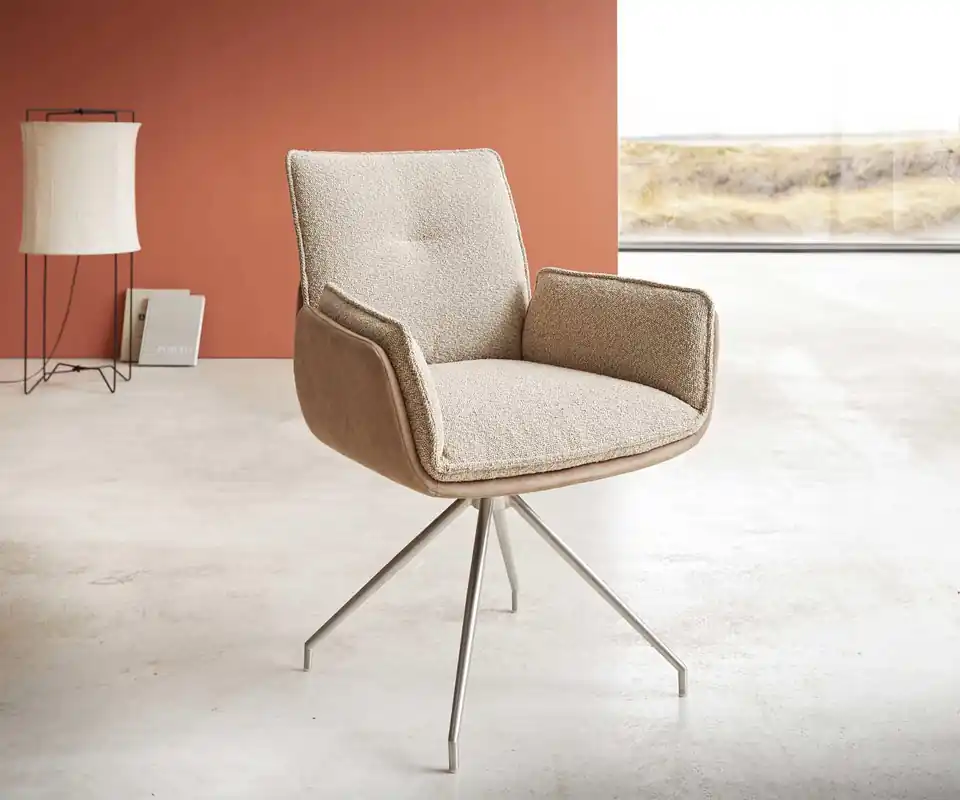 Drehstuhl Nela-Flex Materialmix Schlamm Kreuzgestell konisch Edelstahl 180° drehbar Jetzt Kaufen