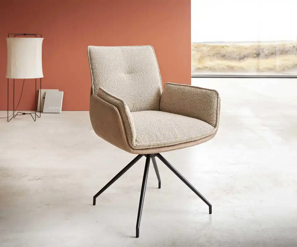 Drehstuhl Nela-Flex Materialmix Schlamm Kreuzgestell konisch Schwarz 180° drehbar Jetzt Kaufen