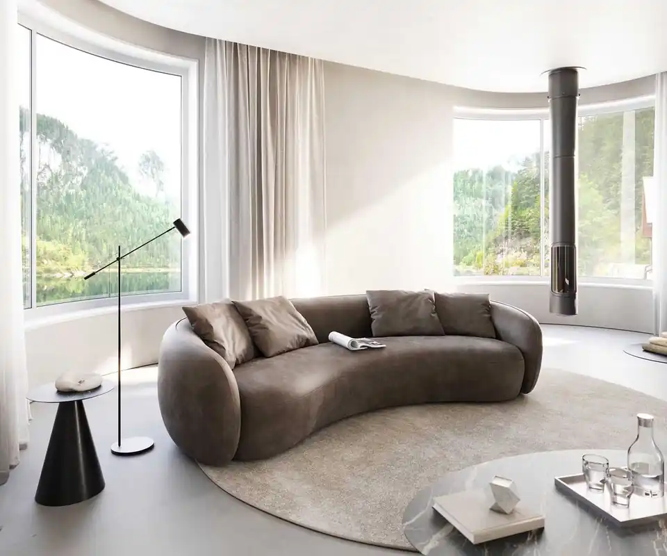Echt 3-Sitzer Larna 260x120 cm Mikrofaser Taupe Vintage