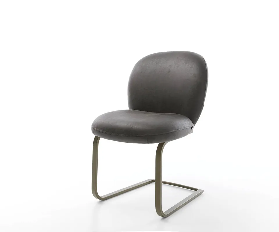 Freischwinger Nube-Flex Mikrofaser Anthrazit Vintage Freischwinger flach Effektfinish Titan Taschenfederkern Direkt Vom Hersteller