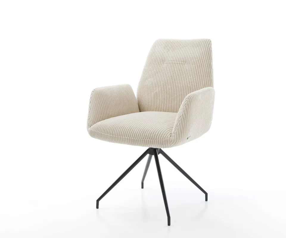 Neu Esszimmerstuhl Zoa-Flex Cord Beige Kreuzgestell konisch Schwarz Taschenfederkern