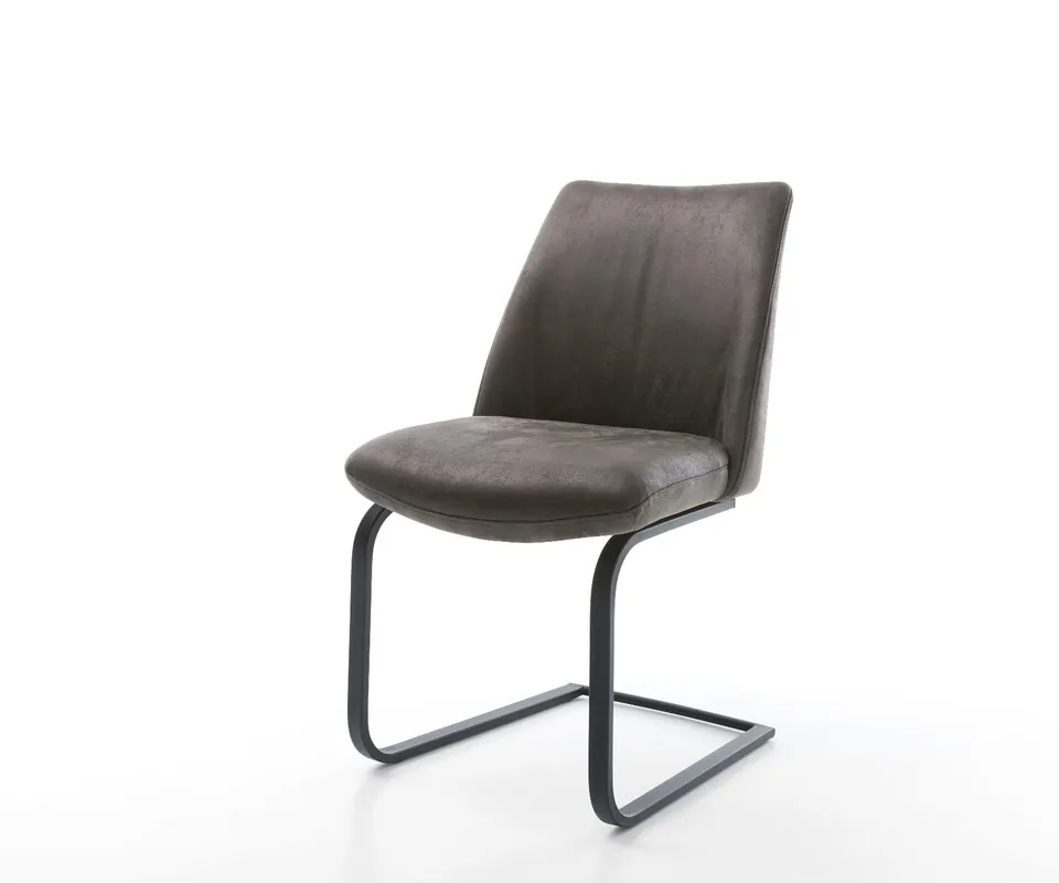 Echt Freischwinger Elso-Flex Mikrofaser Anthrazit Vintage Freischwinger flach Schwarz Taschenfederkern