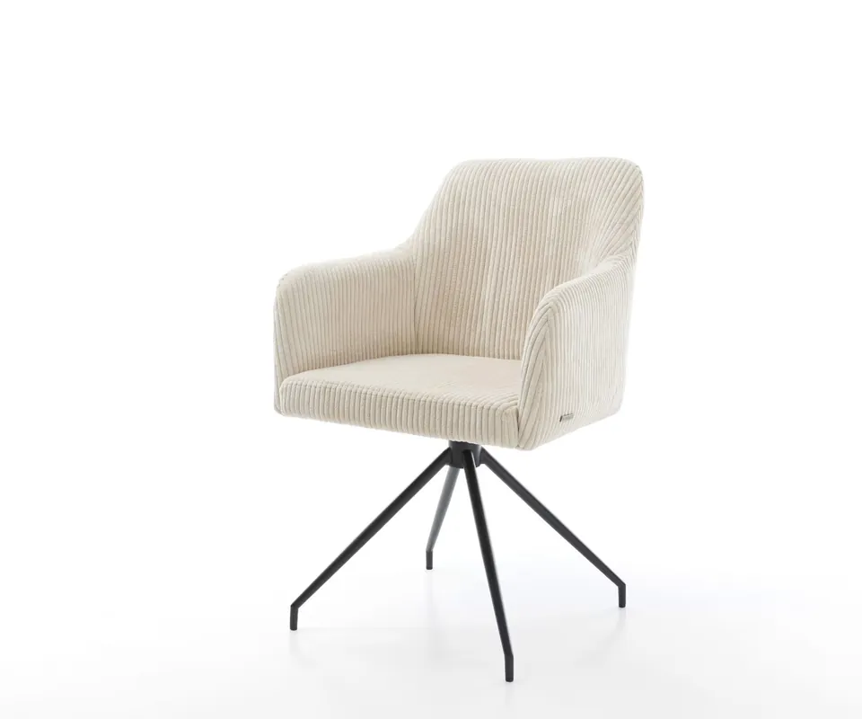 Esszimmerstuhl Greg-Flex Cord Beige Kreuzgestell konisch Schwarz Taschenfederkern Jetzt Kaufen