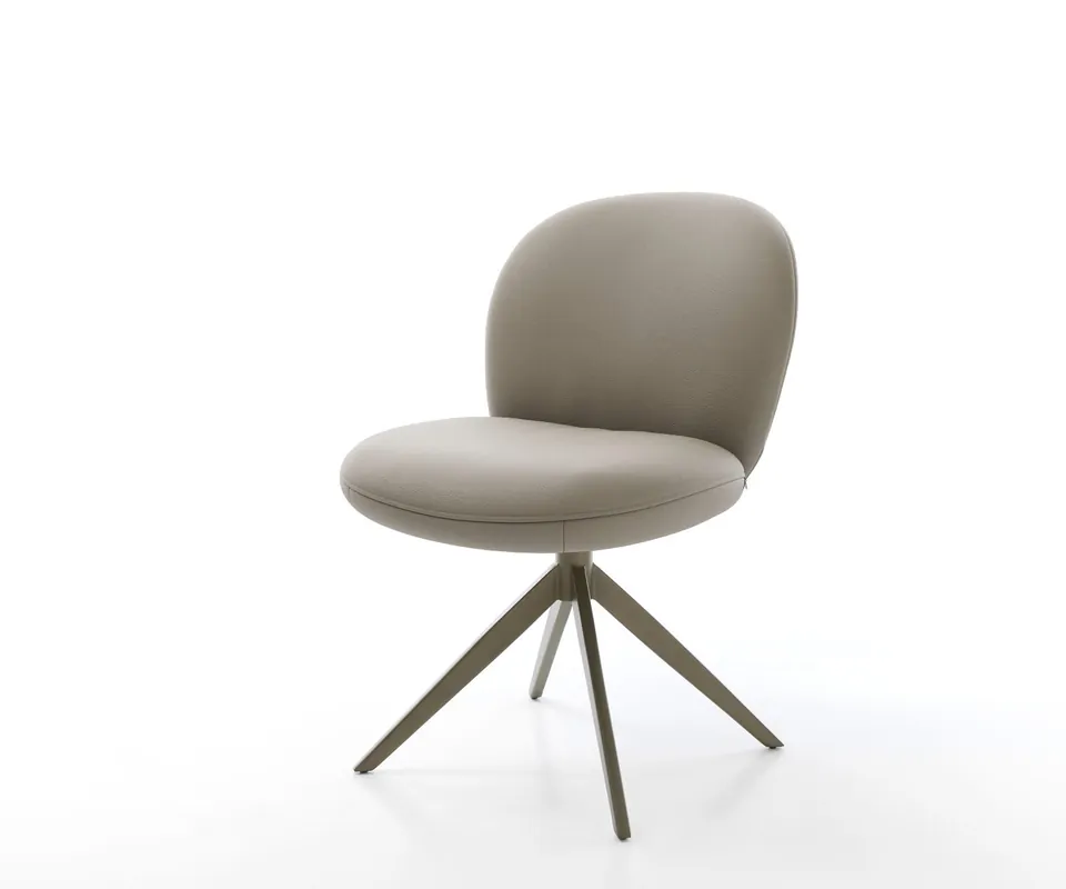 Drehstuhl Nube-Flex Echt-Leder Schlamm Kreuzgestell breit Effektfinish Titan 360° drehbar Taschenfederkern Must-Have