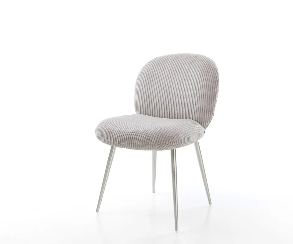 Esszimmerstuhl Nube-Flex Cord Silbergrau 4-Fuß konisch Edelstahl Taschenfederkern Markenware