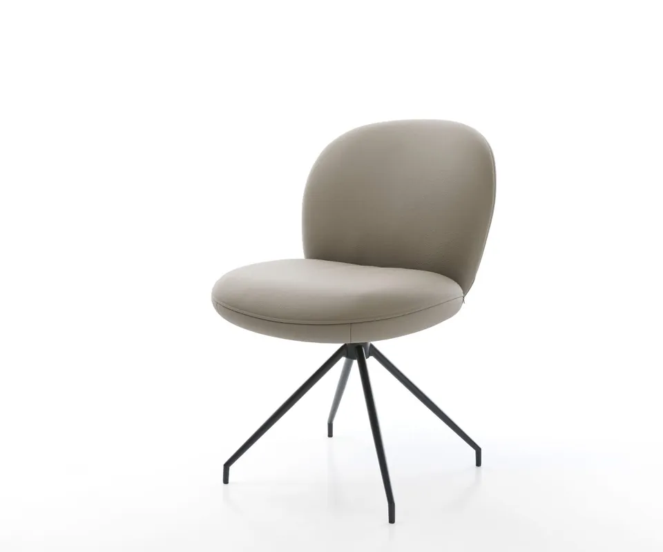 Jetzt Bestellen Drehstuhl Nube-Flex Echt-Leder Schlamm Kreuzgestell konisch Schwarz 180° drehbar Taschenfederkern