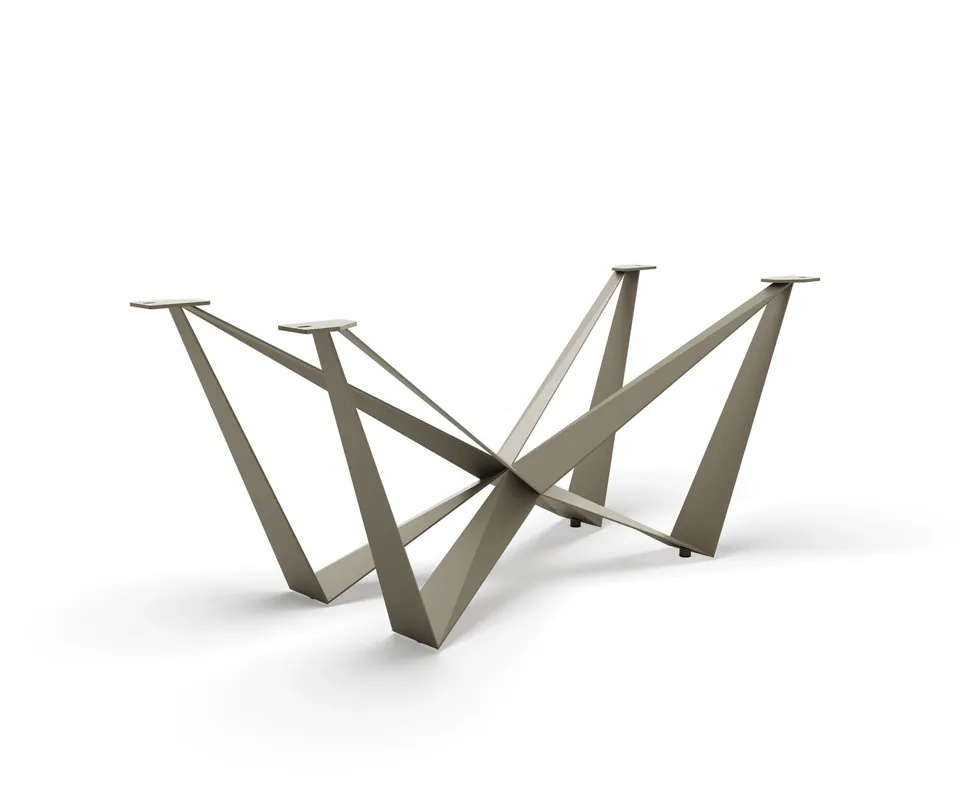 Tischgestell Spider Metall Effektfinish Titan Tischplatten ab 200 cm Echt