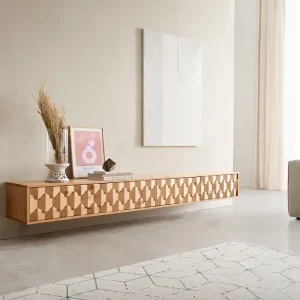 Lowboard Fevo 220 cm Eiche Natur 4 Türen schwebend Must-Have