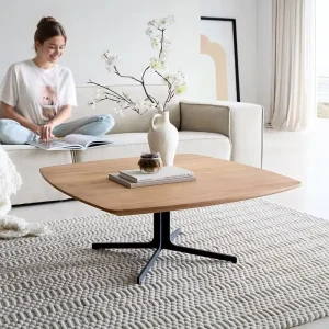 Couchtisch Talita 90x90 cm Ulme Natur Metall Effektfinish Titan Nur Für Kurze Zeit