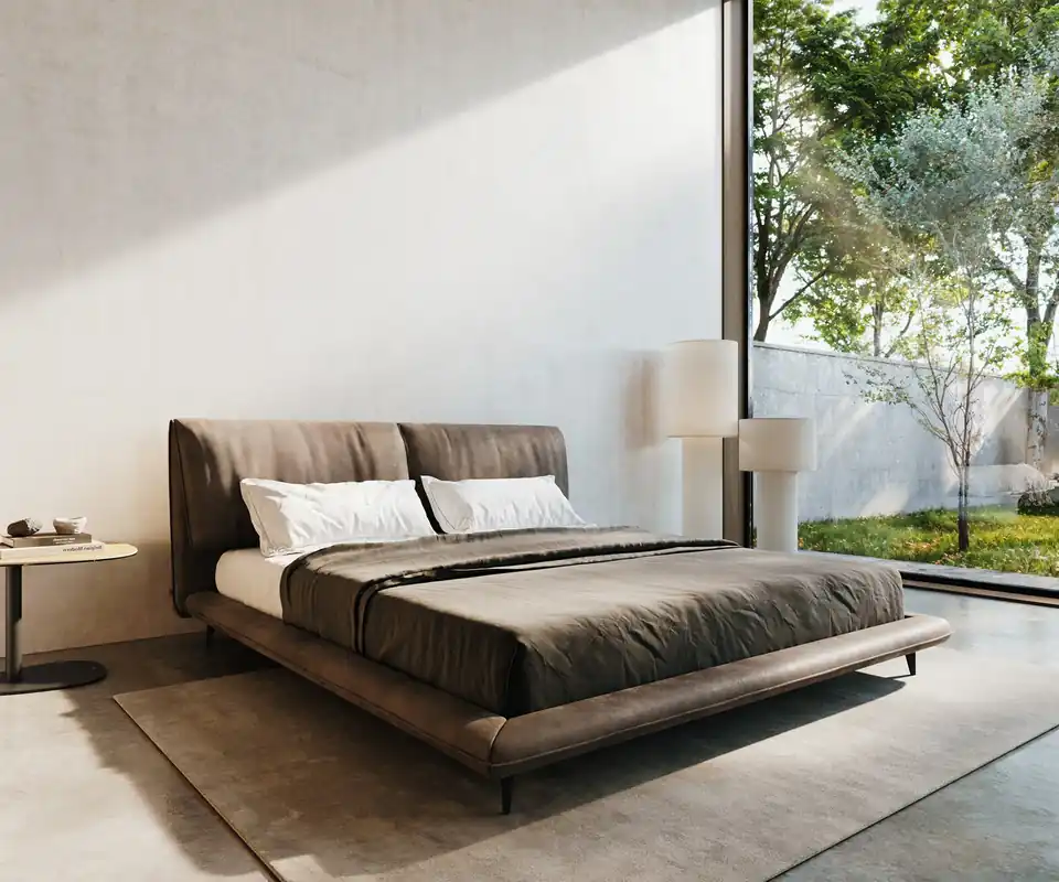Polsterbettgestell Cusino 180x200 cm Mikrofaser Taupe Vintage Saisonangebot