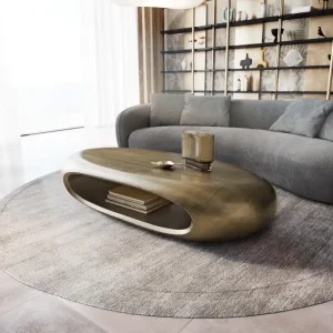 Begrenztes Angebot Couchtisch Sinor 140x65 cm Metallic Gold