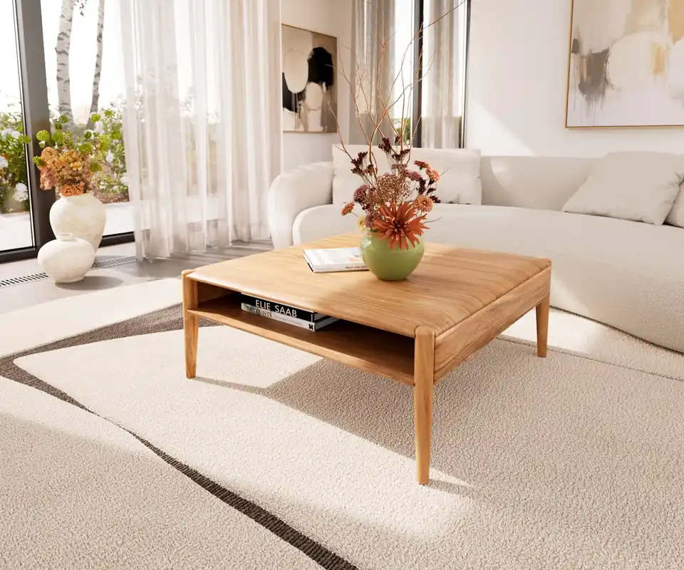 Couchtisch Simcha 90x90 cm Akazie Natur 1 Fach Billig
