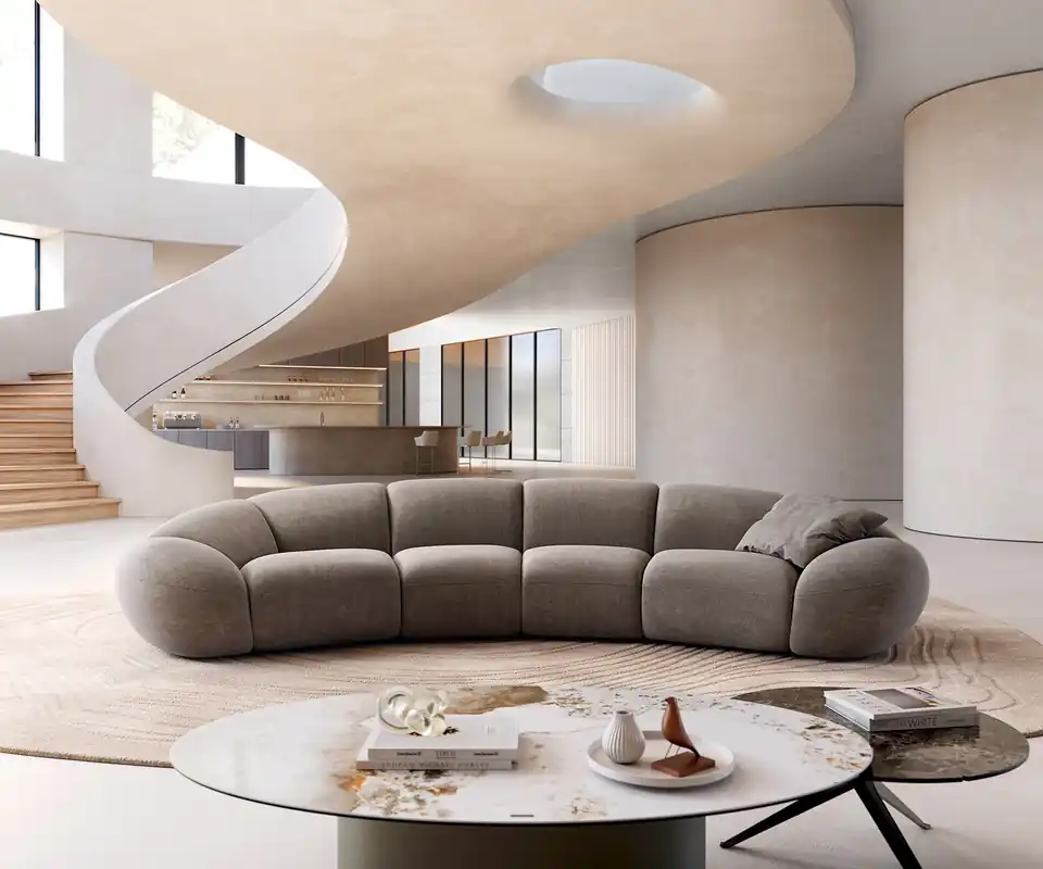 Big-Sofa Lunna 360x175 cm Strukturstoff Soft Taupe 2 Kissen Kracherpreis