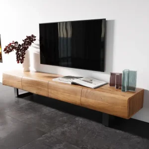 Angebot Lowboard New Live-Edge Live-Edge 200 cm Akazie Natur 4 Türen Kufe Metall Schwarz