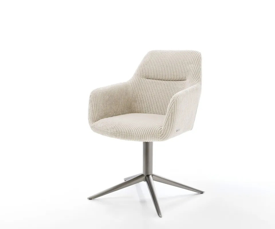 Markenprodukt Drehstuhl Pejo-Flex Cord Beige Fußkreuz Graphit 360° drehbar Wippfunktion Taschenfederkern