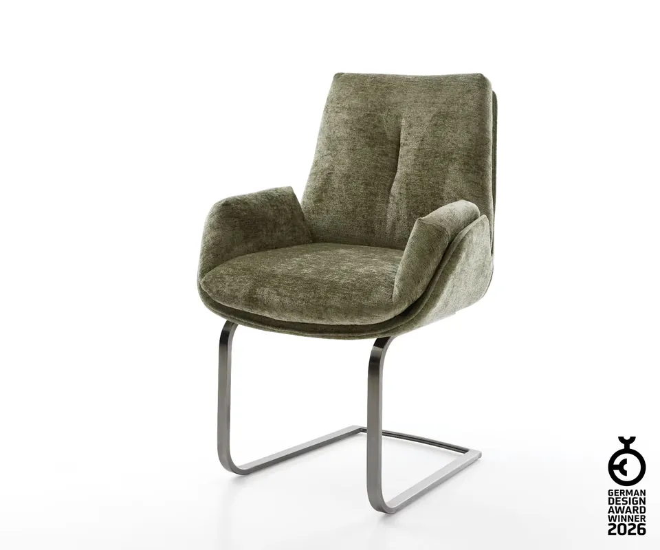 Finale Aktion Freischwinger Clea-Flex Chenille Olive Freischwinger flach Graphit