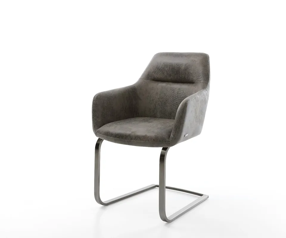Heißes Angebot Freischwinger Pejo-Flex Mikrofaser Grau Antik Freischwinger flach Graphit Taschenfederkern