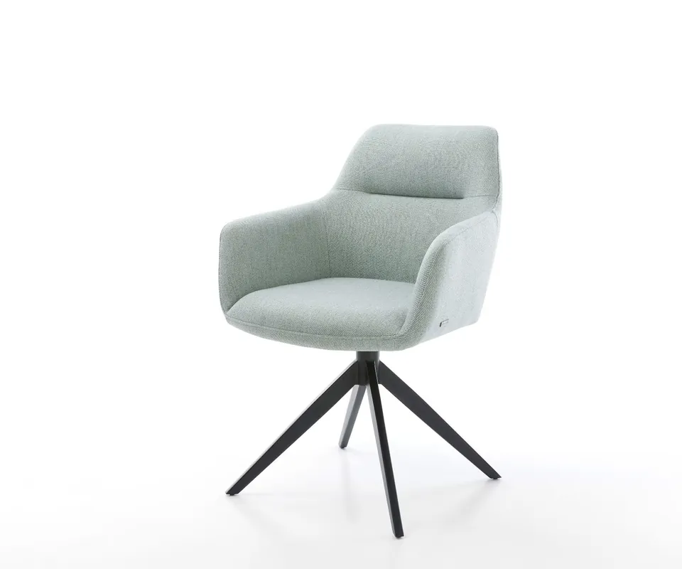 Rabatt Drehstuhl Pejo-Flex Stripes Mint Kreuzgestell breit Schwarz 360° drehbar Wippfunktion