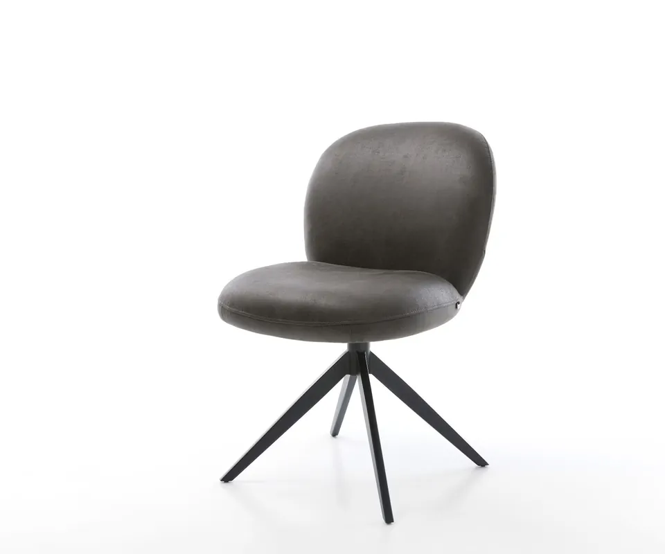 Drehstuhl Nube-Flex Mikrofaser Anthrazit Vintage Kreuzgestell breit Schwarz 360° drehbar Wippfunktion Taschenfederkern Nur Für Kurze Zeit