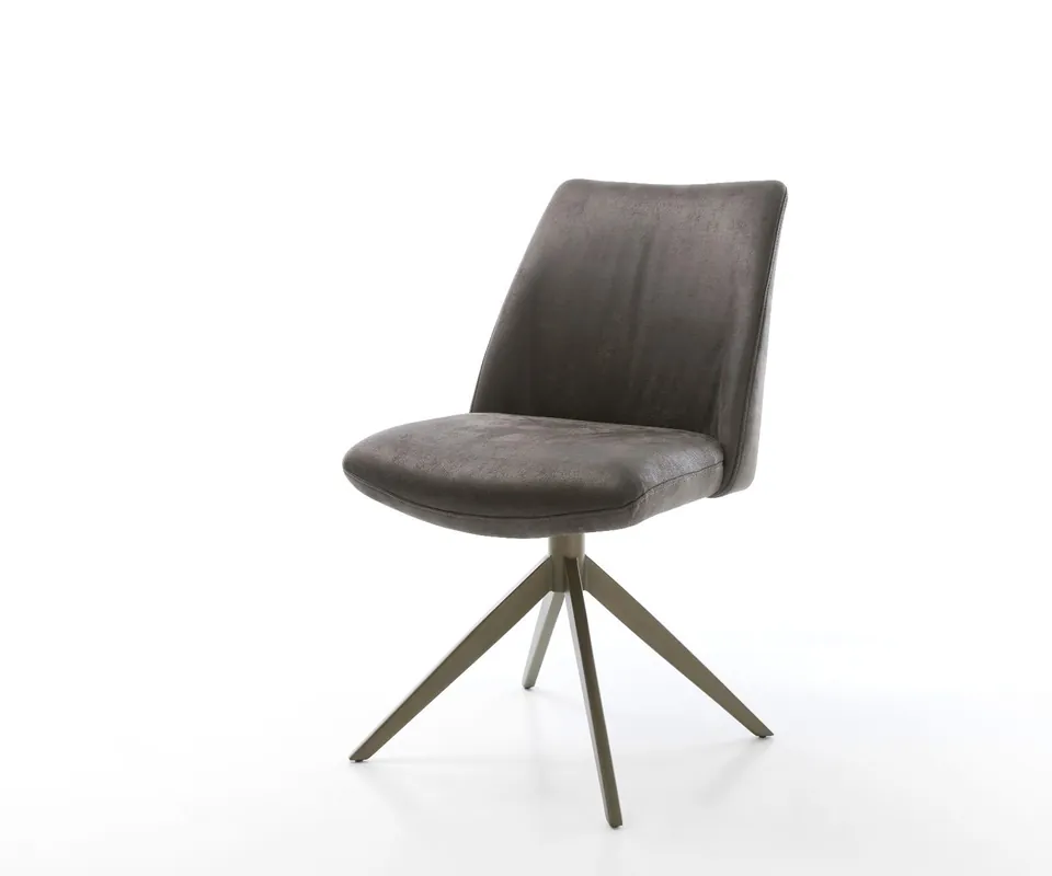 Heißes Angebot Drehstuhl Elso-Flex Mikrofaser Anthrazit Vintage Kreuzgestell breit Effektfinish Titan 360° drehbar Wippfunktion Taschenfederkern