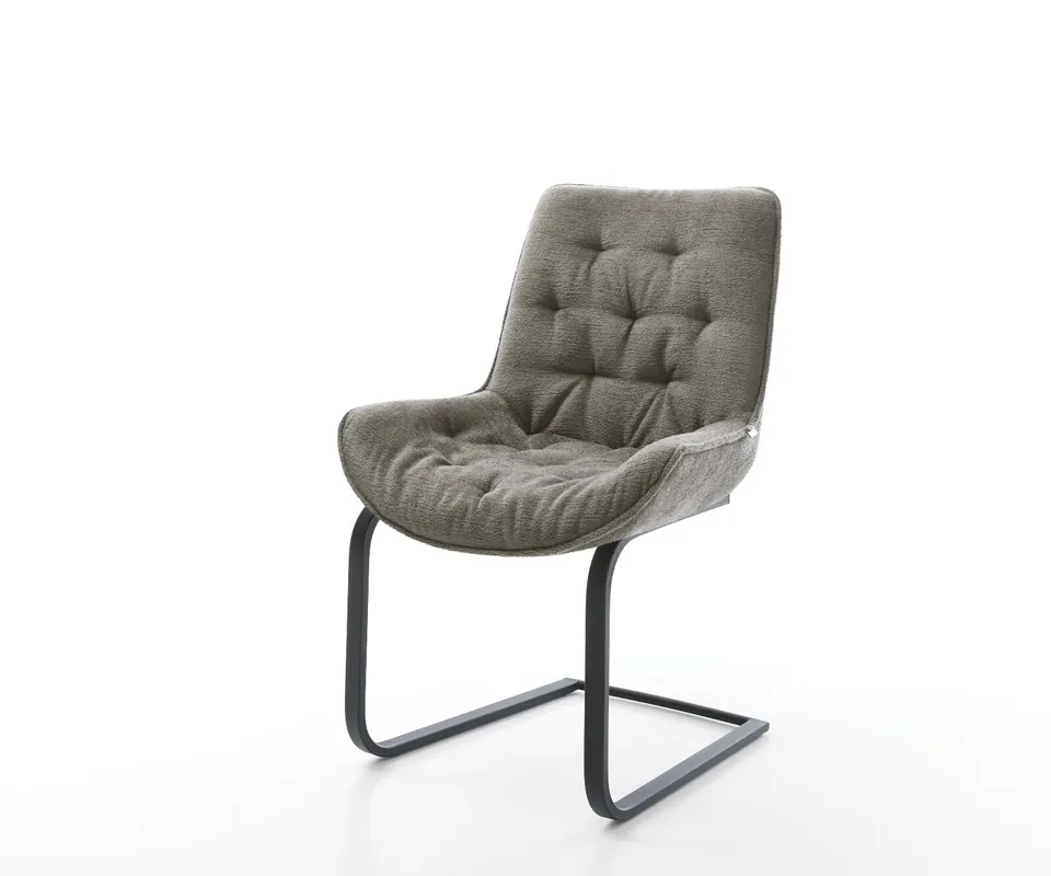 Freischwinger Taimi-Flex Bouclé Soft Schlamm Freischwinger flach Schwarz Schneller Versand