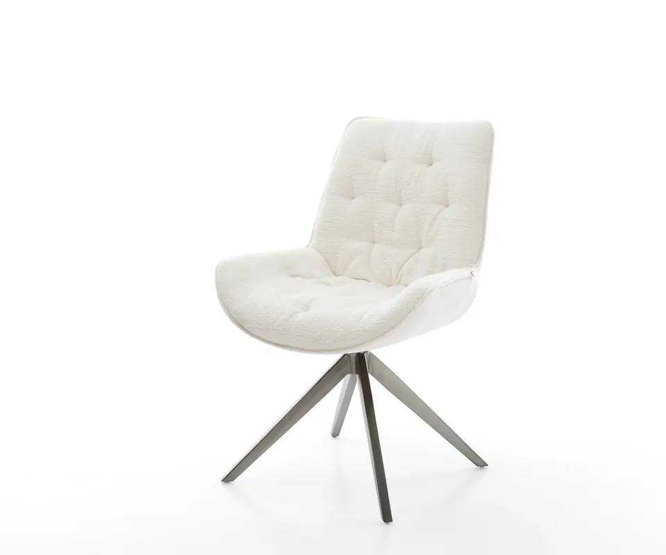 Heißes Angebot Drehstuhl Taimi-Flex Bouclé Soft Beige Kreuzgestell breit Graphit 360° drehbar Wippfunktion