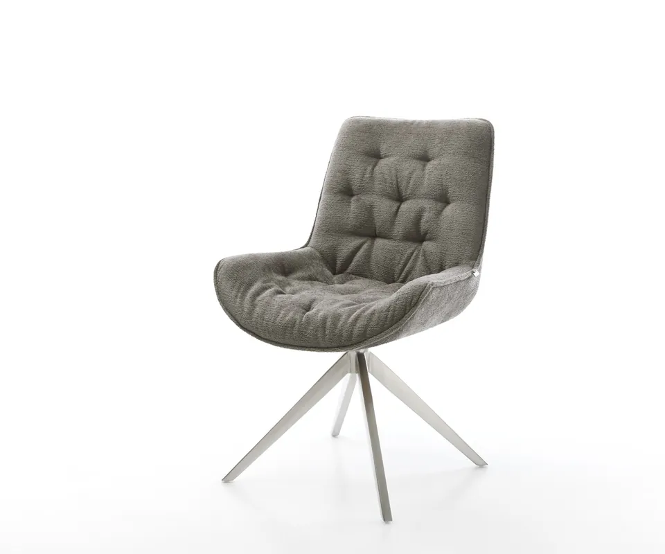Drehstuhl Taimi-Flex Bouclé Soft Schlamm Kreuzgestell breit Edelstahl 360° drehbar Wippfunktion Kracherpreis