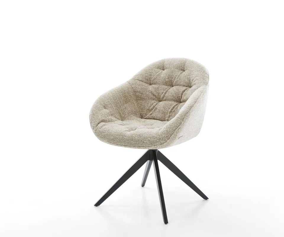 Geprüft Drehstuhl Gaio-Flex Webstoff Soft Beige Kreuzgestell breit Schwarz 360° drehbar Wippfunktion
