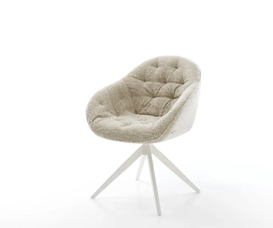 Drehstuhl Gaio-Flex Webstoff Soft Beige Kreuzgestell breit Weiß 360° drehbar Wippfunktion Jetzt Bestellen