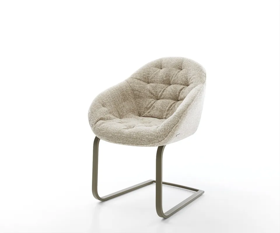 Sofort Bestellen Freischwinger Gaio-Flex Webstoff Soft Beige Freischwinger flach Effektfinish Titan