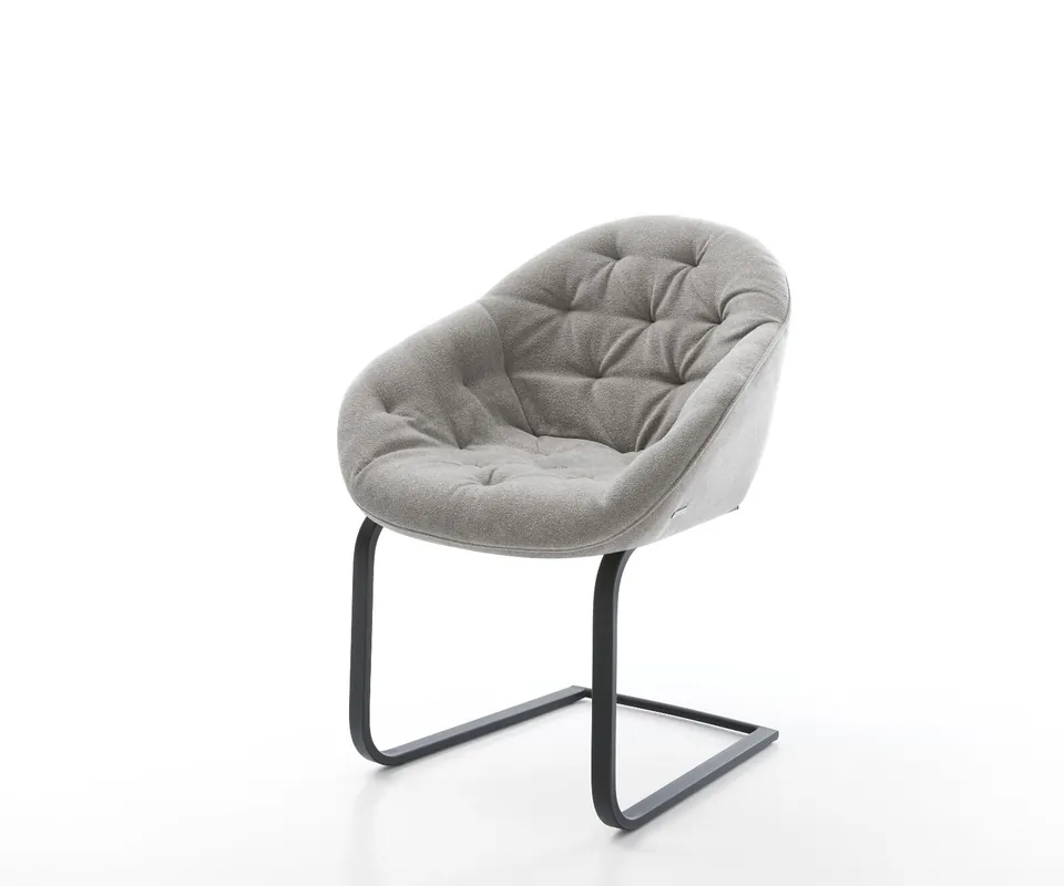 Freischwinger Gaio-Flex Strukturstoff Soft Grau Freischwinger flach Schwarz Heißes Angebot