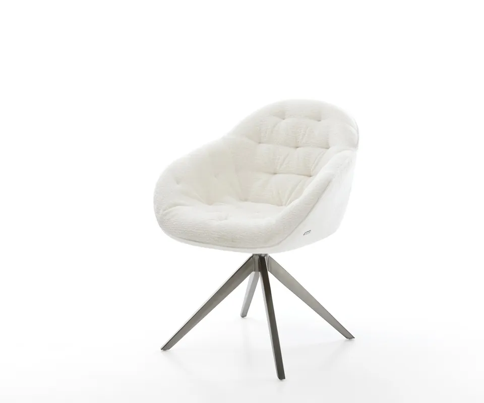 Drehstuhl Gaio-Flex Bouclé Soft Beige Kreuzgestell breit Graphit 360° drehbar Wippfunktion Knallerangebot