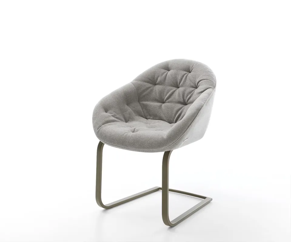 Freischwinger Gaio-Flex Strukturstoff Soft Grau Freischwinger flach Effektfinish Titan Mega-Angebot