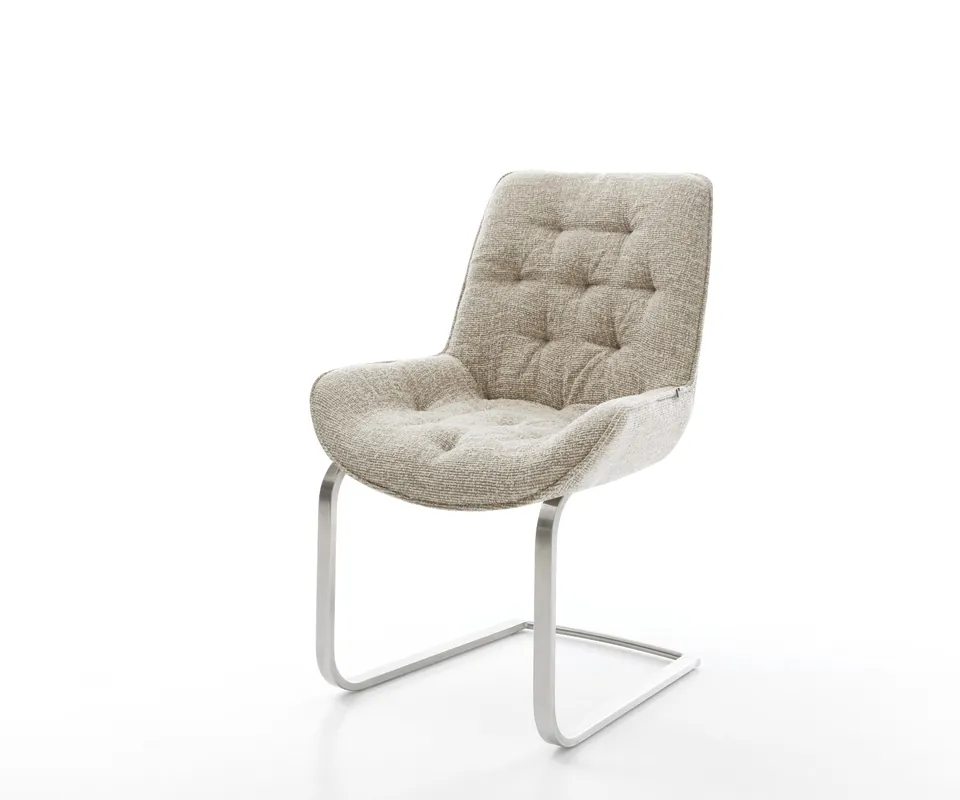 Knallerangebot Freischwinger Taimi-Flex Webstoff Soft Beige Freischwinger flach Edelstahl
