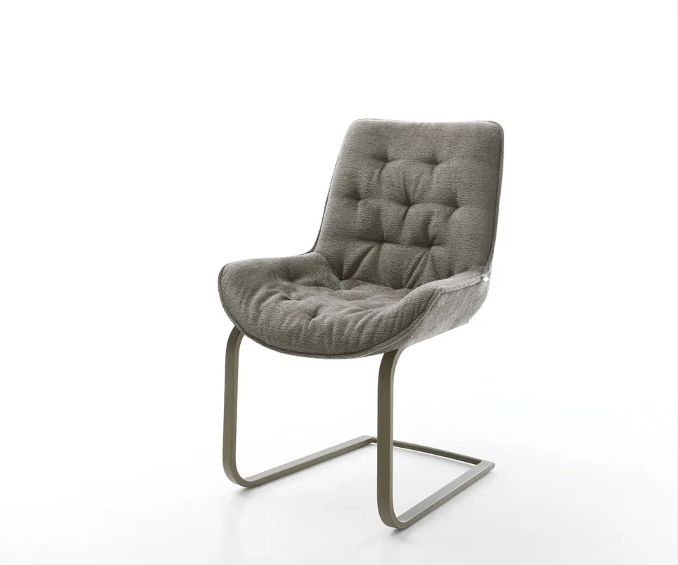 Kracherpreis Freischwinger Taimi-Flex Bouclé Soft Schlamm Freischwinger flach Effektfinish Titan
