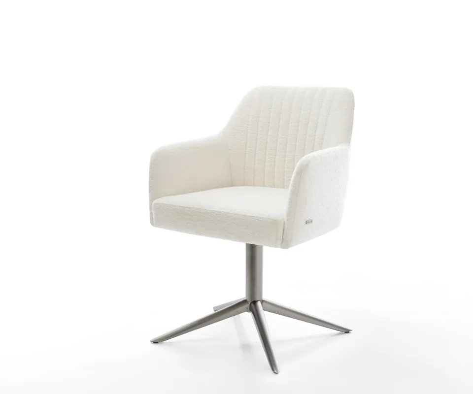Preisreduziert Drehstuhl Greg-Flex Bouclé Soft Beige Fußkreuz Graphit 360° drehbar Wippfunktion Taschenfederkern