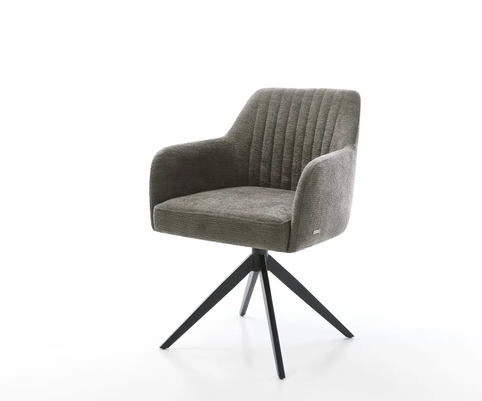 Direktkauf Drehstuhl Greg-Flex Bouclé Soft Schlamm Kreuzgestell breit Schwarz 360° drehbar Wippfunktion Taschenfederkern
