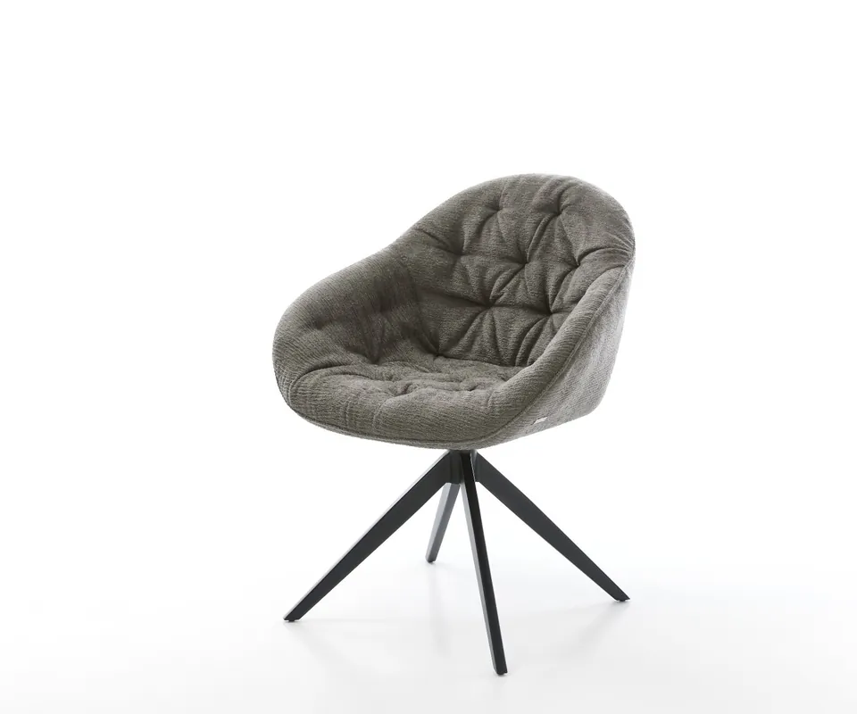 Preisreduziert Drehstuhl Gaio-Flex Bouclé Soft Schlamm Kreuzgestell breit Schwarz 360° drehbar Wippfunktion