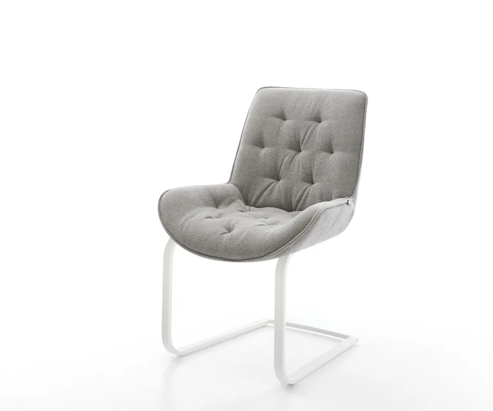 Freischwinger Taimi-Flex Strukturstoff Soft Grau Freischwinger flach Weiß Ausverkauf