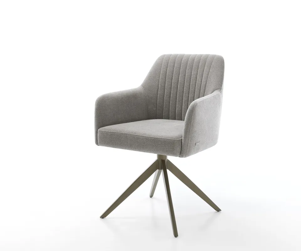 Finale Aktion Drehstuhl Greg-Flex Strukturstoff Soft Grau Kreuzgestell breit Effektfinish Titan 360° drehbar Wippfunktion Taschenfederkern
