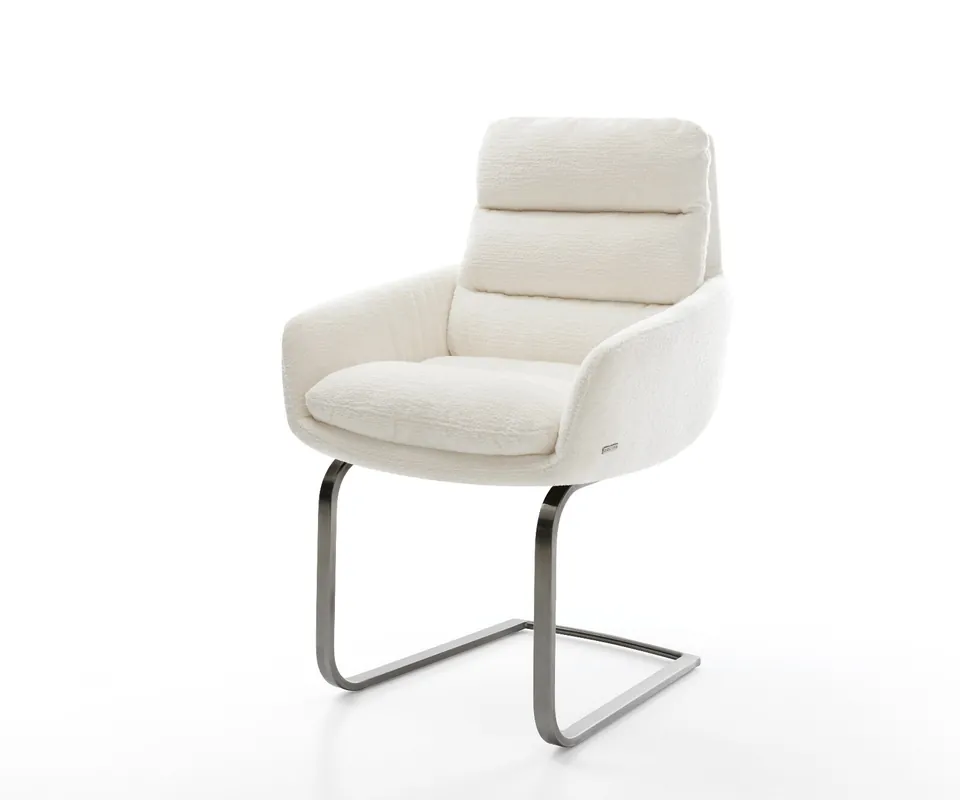 Freischwinger Abelia-Flex mit Armlehnen Bouclé Soft Beige Freischwinger flach Graphit Bestseller