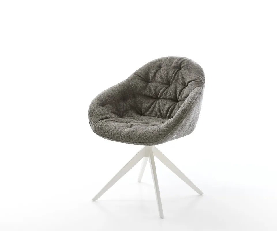Drehstuhl Gaio-Flex Bouclé Soft Schlamm Kreuzgestell breit Weiß 360° drehbar Wippfunktion Direkt Vom Hersteller