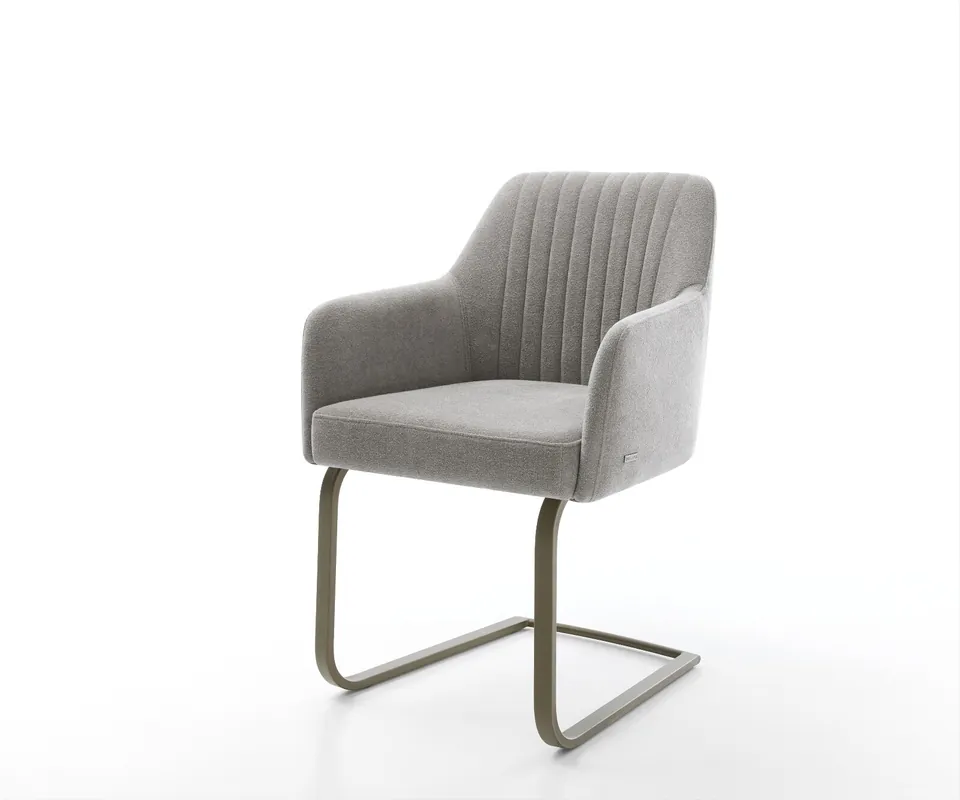 Günstig Freischwinger Greg-Flex Strukturstoff Soft Grau Freischwinger flach Effektfinish Titan Taschenfederkern