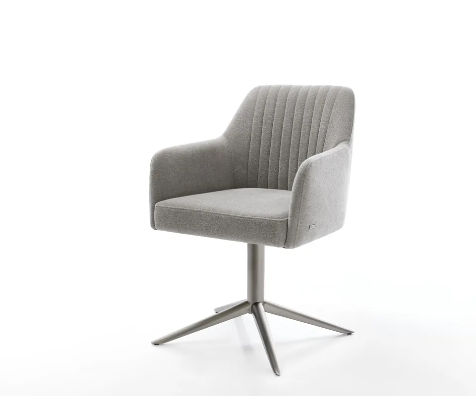 Abverkauf Drehstuhl Greg-Flex Strukturstoff Soft Grau Fußkreuz Graphit 360° drehbar Wippfunktion Taschenfederkern