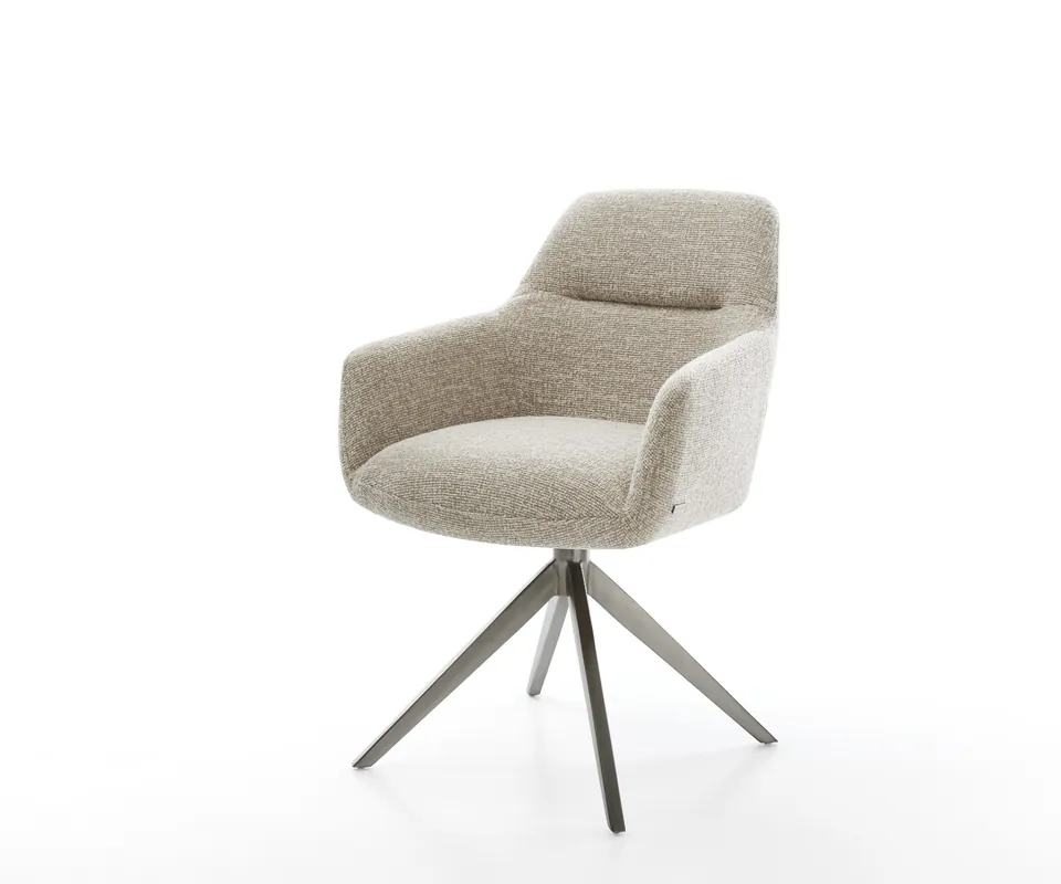 Versand Am Gleichen Tag Drehstuhl Pejo-Flex Webstoff Soft Beige Kreuzgestell breit Graphit 360° drehbar Wippfunktion Taschenfederkern