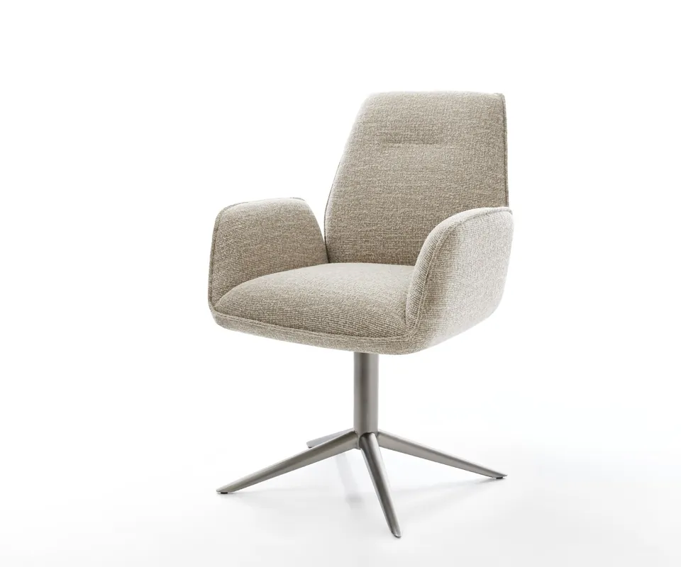Must-Have Drehstuhl Zoa-Flex Webstoff Soft Beige Fußkreuz Graphit 360° drehbar Wippfunktion Taschenfederkern