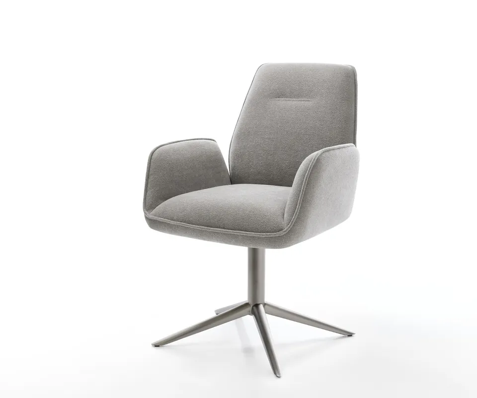 Drehstuhl Zoa-Flex Strukturstoff Soft Grau Fußkreuz Graphit 360° drehbar Wippfunktion Taschenfederkern Nur Heute