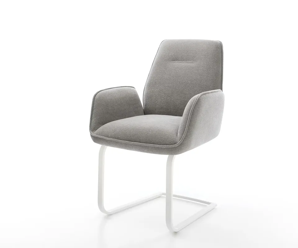 Freischwinger Zoa-Flex Strukturstoff Soft Grau Freischwinger flach Weiß Taschenfederkern Billig