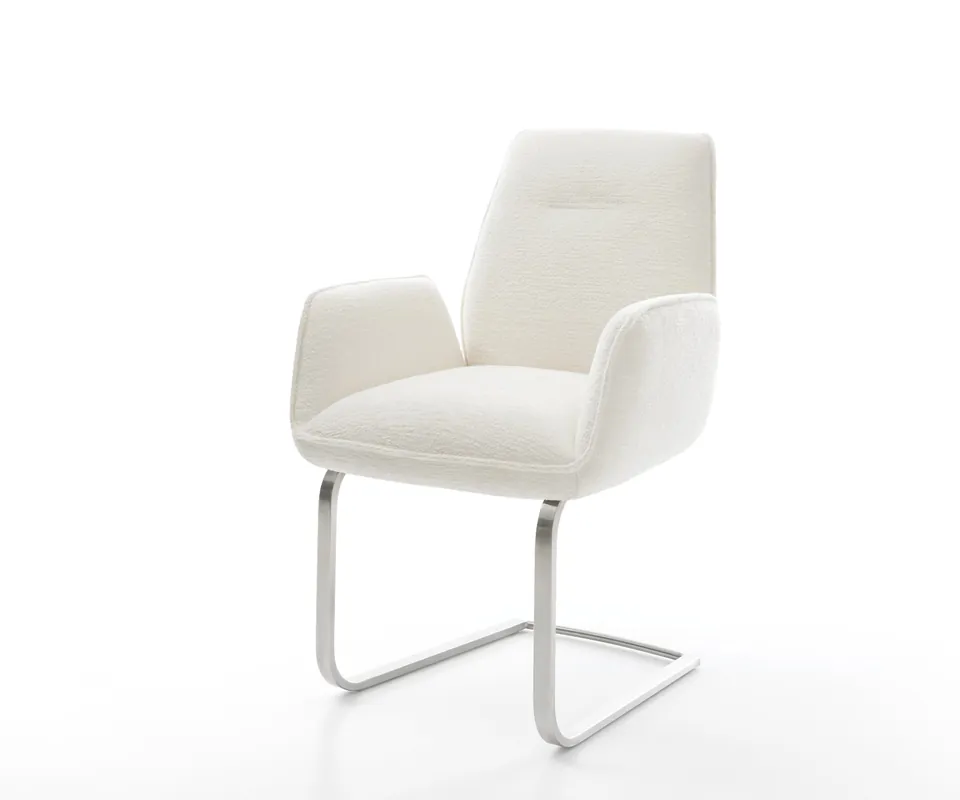 Kracherpreis Freischwinger Zoa-Flex Bouclé Soft Beige Freischwinger flach Edelstahl Taschenfederkern