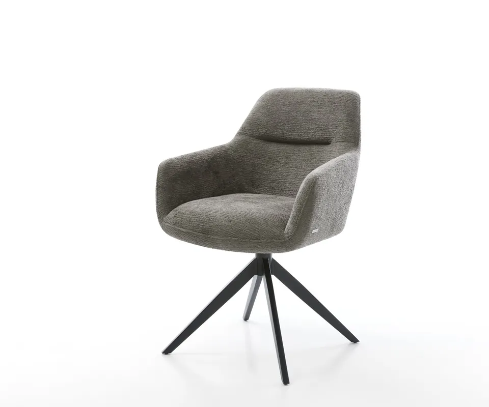 Jetzt Bestellen Drehstuhl Pejo-Flex Bouclé Soft Schlamm Kreuzgestell breit Schwarz 360° drehbar Wippfunktion Taschenfederkern